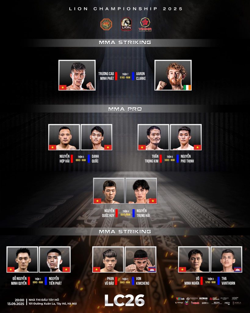 Fight card của LION Championship mùa 26